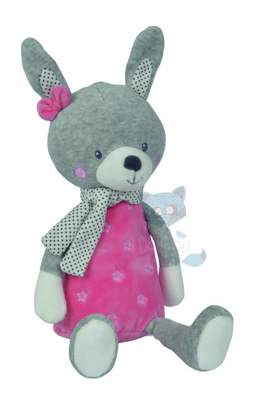  bubble gum soft toy rabbit pink grey star 